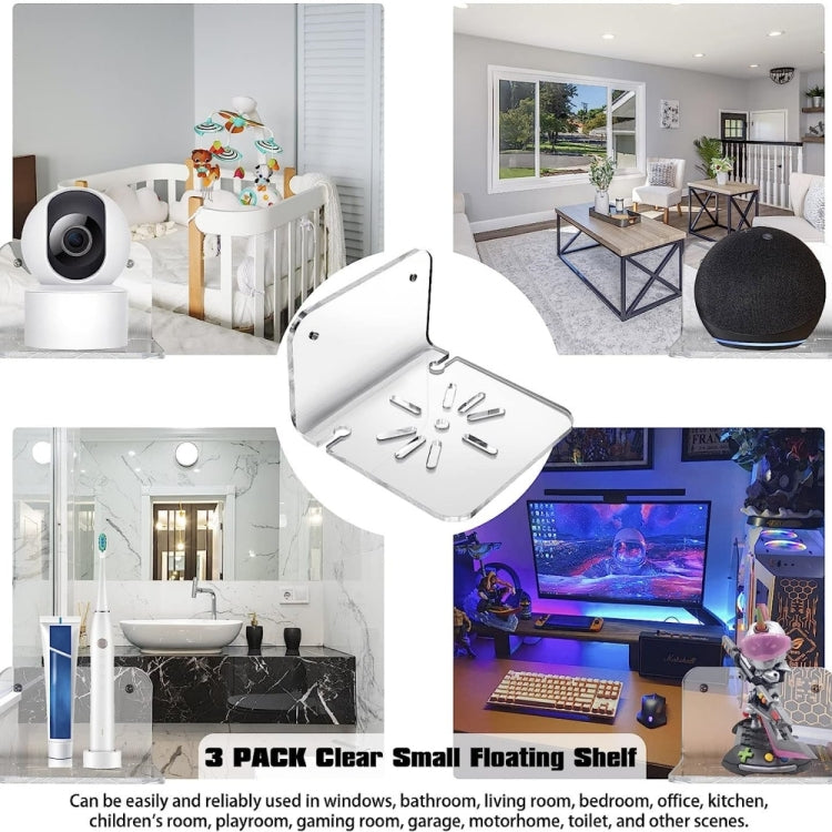 YX006 3 / Pack Acrylic Wall Hanger Holder by buy2fix