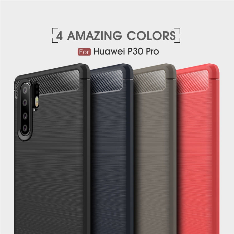Brushed Texture Carbon Fiber Shockproof TPU Case for Huawei P30 Pro (Black) by buy2fix