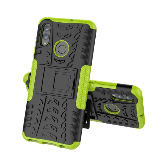 Tire Texture TPU+PC Shockproof Case for Huawei Honor 10 Lite / P Smart (2019), with Holder(Green) by buy2fix