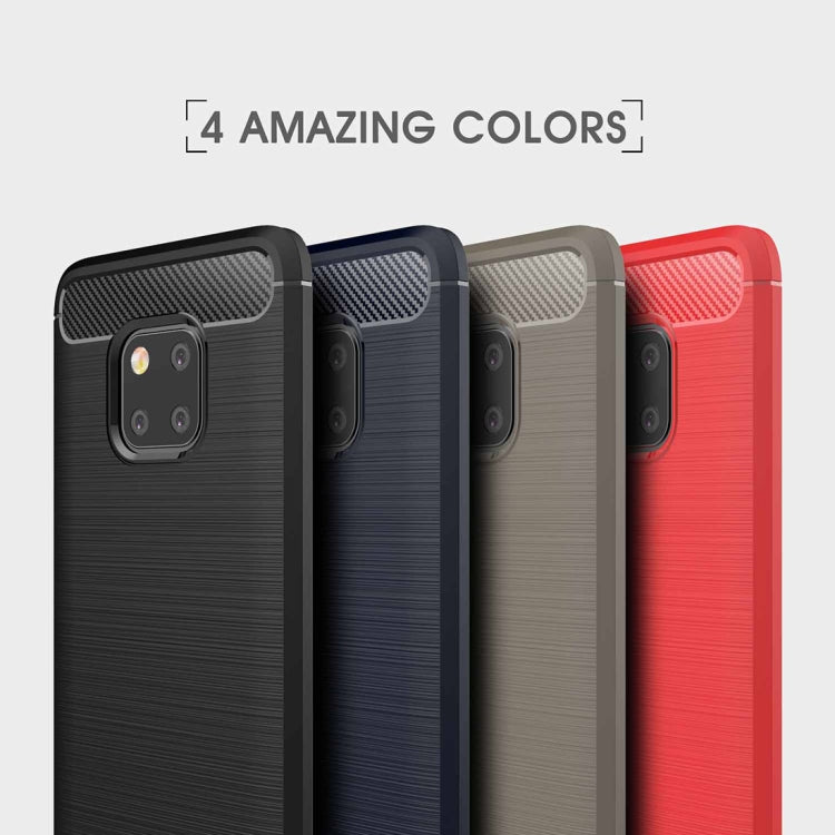 Brushed Texture Carbon Fiber Shockproof TPU Case for Huawei Mate 20 Pro (Black) by buy2fix