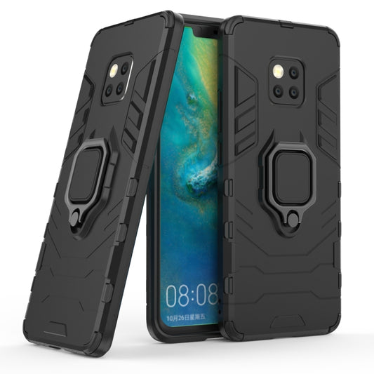 PC + TPU Shockproof Protective Case for Huawei Mate 20 Pro, with Magnetic Ring Holder (Black) by buy2fix