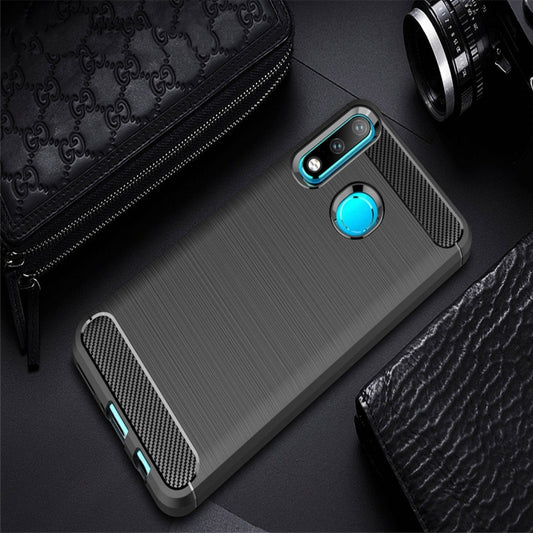Brushed Texture Carbon Fiber TPU Case for Huawei P30 Lite (Black) by buy2fix