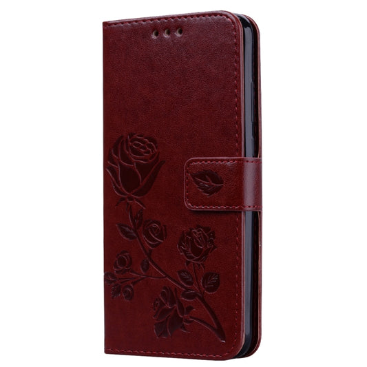 Rose Embossed Horizontal Flip PU Leather Case for Huawei P Smart 2019, with Holder & Card Slots & Wallet(Brown) by buy2fix
