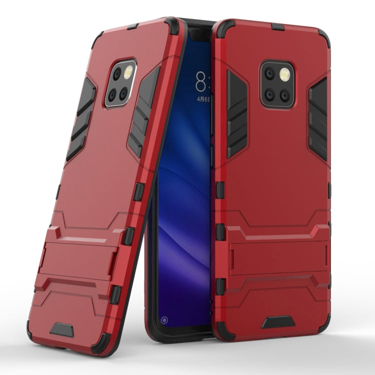 Shockproof PC + TPU Case for Huawei Mate 20 Pro, with Holder(Red) by buy2fix