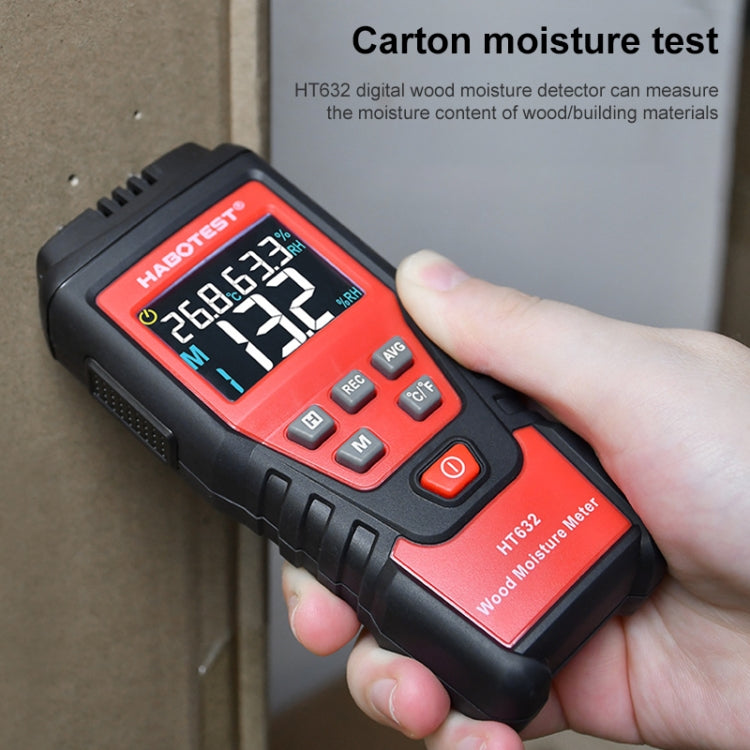 HABOTEST HT632 Portable Multifunctional Digital Display Wood Moisture Detector by HABOTEST