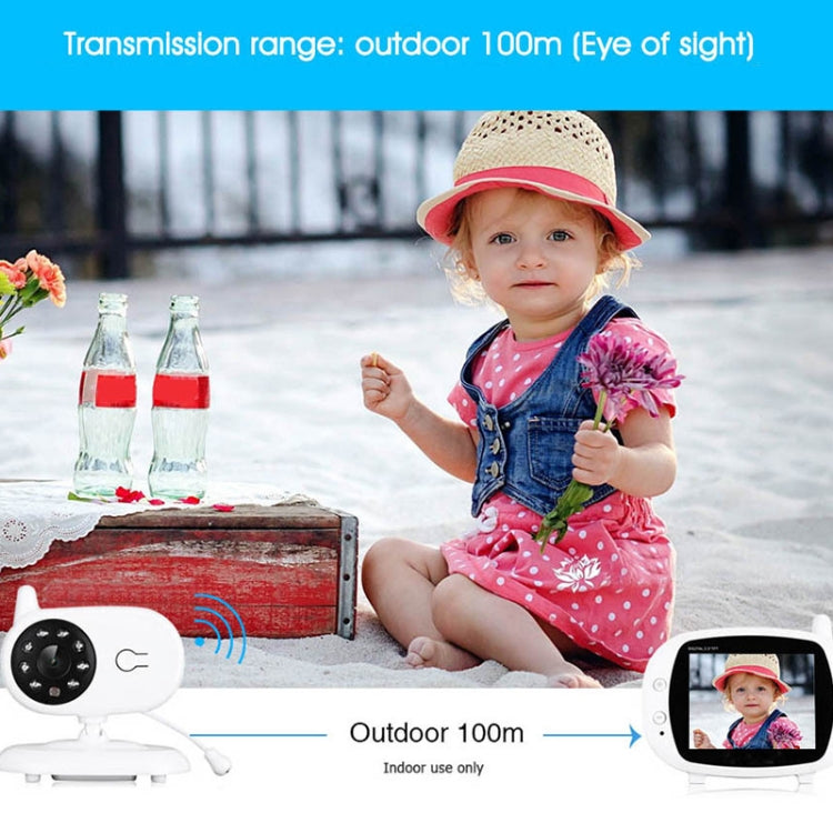 BM-850 3.5 inch LCD 2.4GHz Wireless Surveillance Camera Baby Monitor with 8-IR LED Night Vision, Two Way Voice Talk(White) by buy2fix