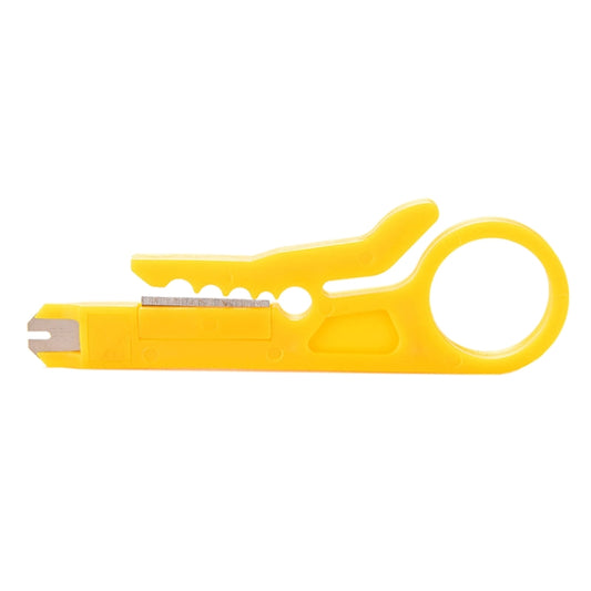 10 PCS Mini Cable Crimping Tool Punch Down Cutter for RJ45 Cat5 Network Cable, Data Telephone Cable, Computer UTP Cable(Yellow) by buy2fix