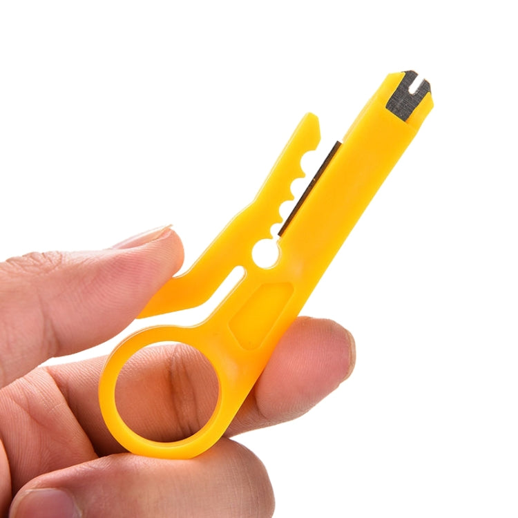10 PCS Mini Cable Crimping Tool Punch Down Cutter for RJ45 Cat5 Network Cable, Data Telephone Cable, Computer UTP Cable(Yellow) by buy2fix