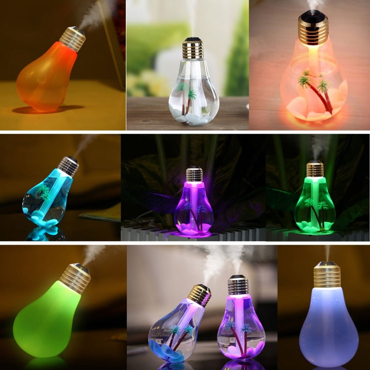 400ML Colorful Light Portable Bulb Shape Aromatherapy Air Purifier Humidifier for Home / Office / Car(Gold) by buy2fix