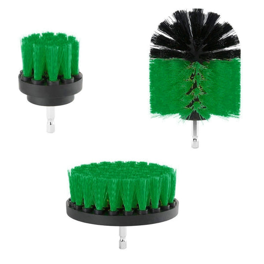 3 PCS Bathroom Kitchen Cleaning Brushes Kit for Electric Drill(Green) by buy2fix