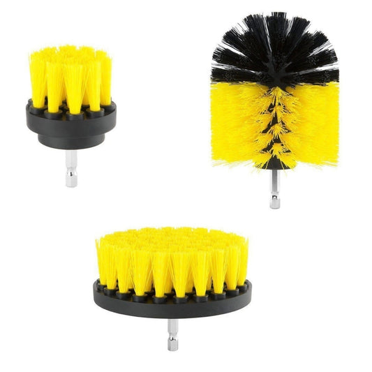3 PCS Bathroom Kitchen Cleaning Brushes Kit for Electric Drill(Yellow) by buy2fix