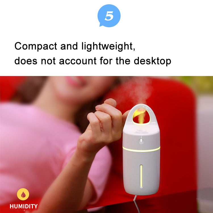 1.5W - 2W 175ml Mini Portable USB Negative Ions Humidifier Beauty and Water Supplement Instrument with Colorful LED Light(White) by buy2fix