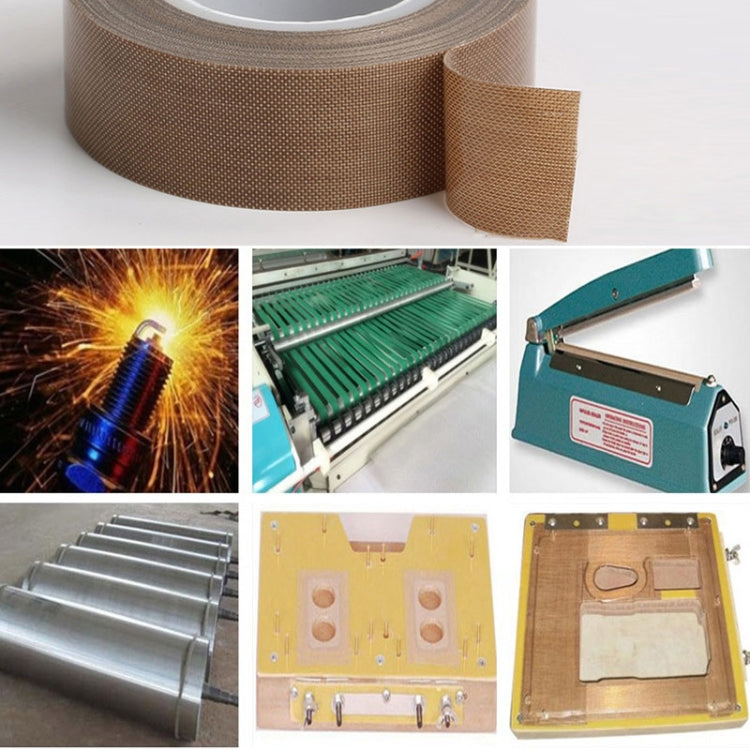 Teflon High Temperature Resistant Cloth Tape Sealing Machine Heat Insulation Tape, Size: 10m x 19mm by buy2fix