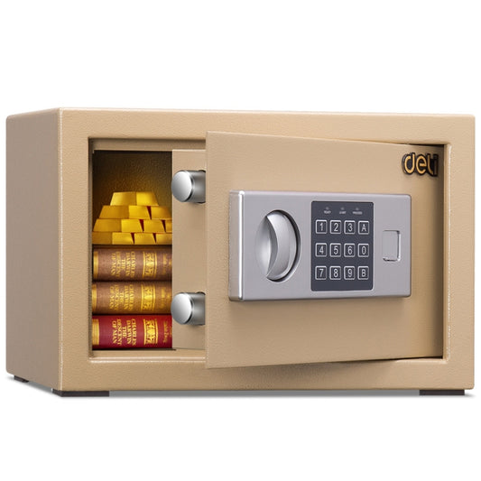 Deli Home Office Hotel Mini Electronic Security Lock Box Wall Cabinet Safety Box(Gold) by buy2fix