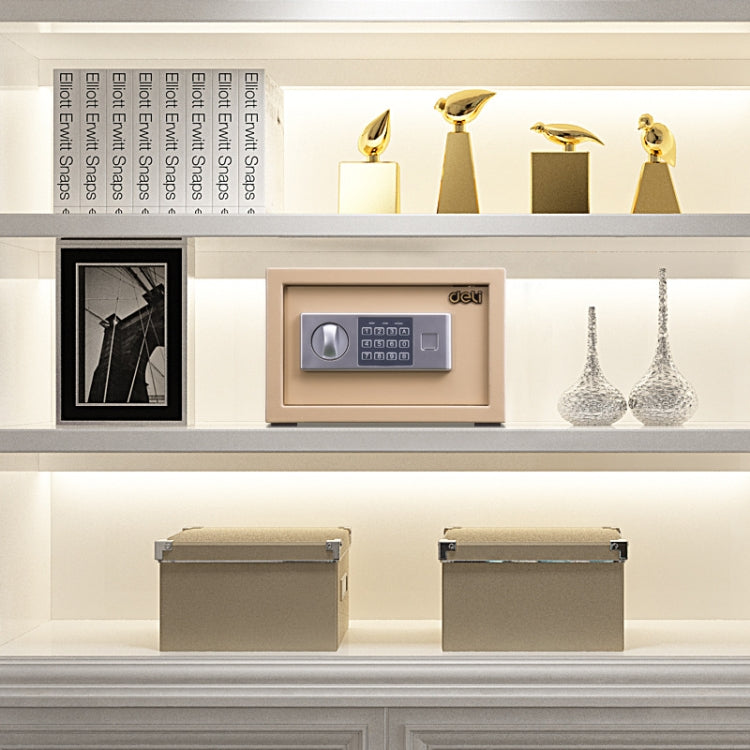 Deli Home Office Hotel Mini Electronic Security Lock Box Wall Cabinet Safety Box(Gold) by buy2fix