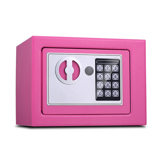 17E Home Mini Electronic Security Lock Box Wall Cabinet Safety Box without Coin-operated Function(Pink) by buy2fix
