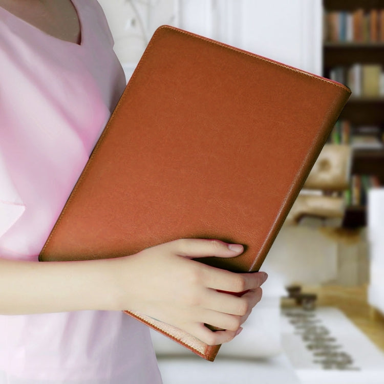 Office Supplies Business Style Leather Document Folder with 30-pages A4 Note Pad & Calculator(Brown) by buy2fix