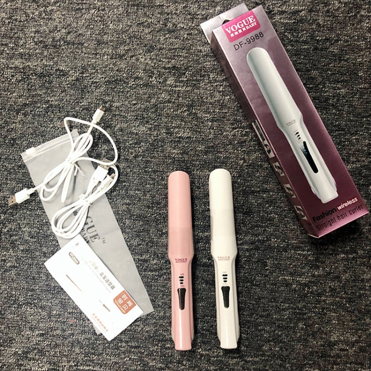 Wireless Mini USB Rechargeable Hair Straightener Hair Curler Double Purpose Hair Splint(Pink) by buy2fix