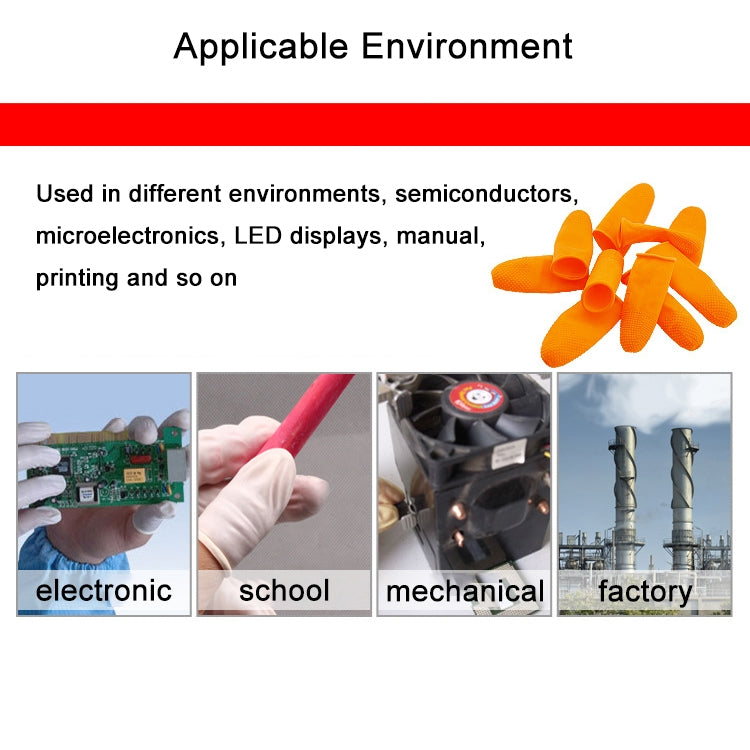 100pcs / Pack Antistatic Antislip Durable Fingertips Latex Protective Gloves, Size: L, 2.8*6.5cm(Khaki) by buy2fix