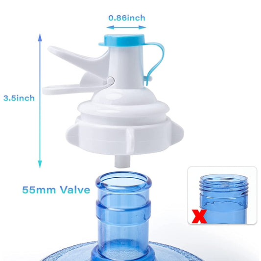 PP Water Bottle Faucet Dispenser Valve for 55mm Crown Top Bottle with Dustproof Cover by buy2fix