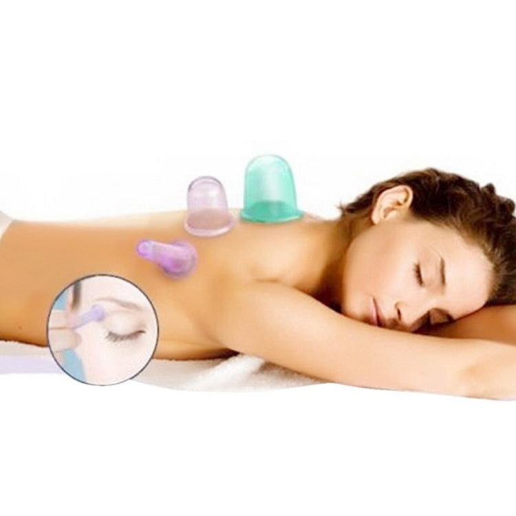4 in 1 Health Care Body Massage Vacuum Silicone Cupping Cups,Random Color Delivery by buy2fix