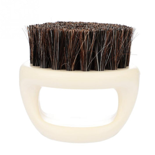 Men Ring Design Portable Boar Brush White ABS Haircut Cleaning Shaving Brush(Black) by buy2fix