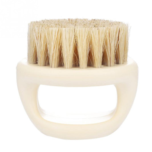 Men Ring Design Portable Boar Brush White ABS Haircut Cleaning Shaving Brush(White) by buy2fix