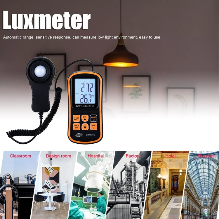 BENETECH GM1030C Portable Split Digital Illuminometer LUX Meter by BENETECH