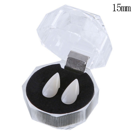 1 Pair 15mm Halloween Party Dentures Props Vampire Zombie Devil Fangs Teeth by buy2fix