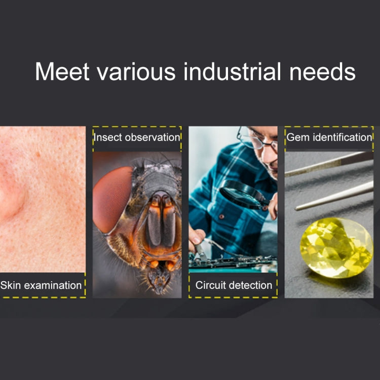 50X~1000X Magnifier HD Image Sensor 1920x1080P USB WiFi Digital Microscope with 8 LED & Professional Stand (Black) by buy2fix