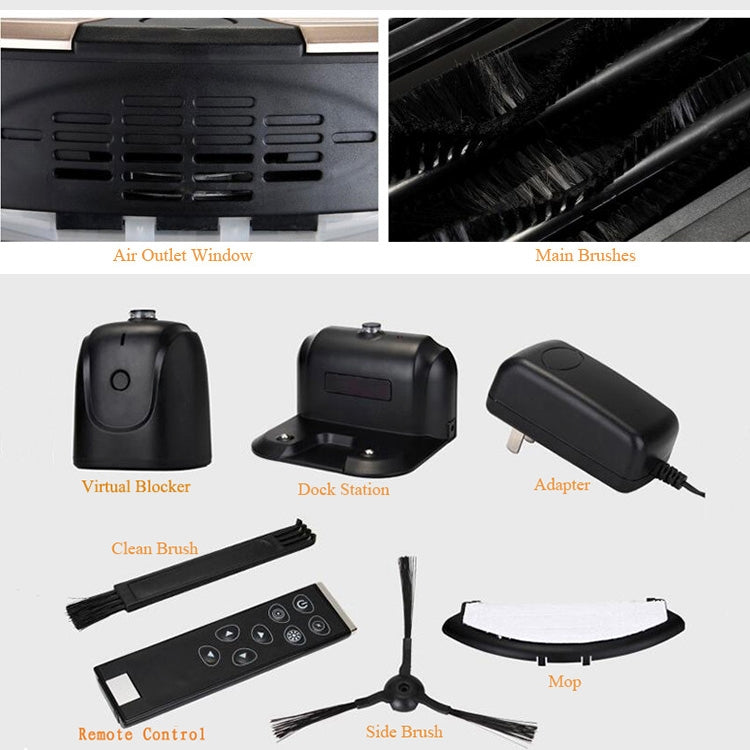 TOCOOL TC-450 Smart Vacuum Cleaner Touch Display Household Sweeping Cleaning Robot with Remote Control(Red) by TOCOOL