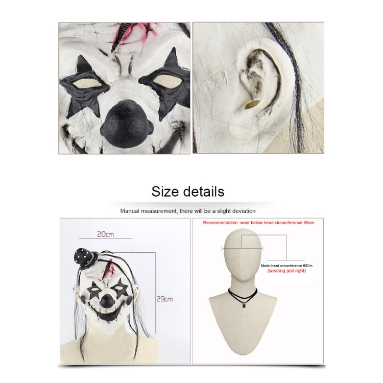 Halloween Festival Party Latex Devil Clown Frightened Mask Headgear, with Hair by buy2fix