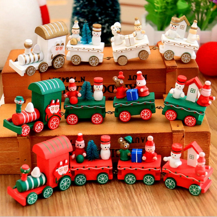 Christmas Dinner Table Decoration, Wooden Trains Children Kindergarten Christmas Decoration Ornaments Gifts (White) by buy2fix