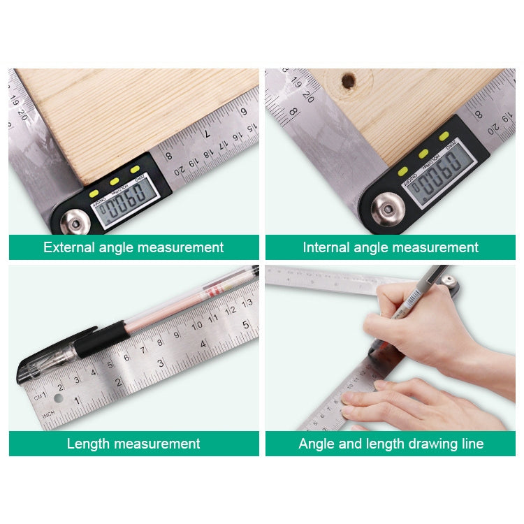 Digital Display Angle Finder Meter Protractor Goniometer Ruler, Measure Range: 500mm by buy2fix