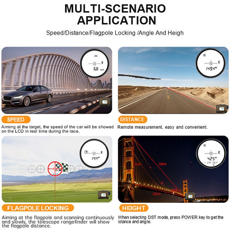 SNDWAY SW1000A Handheld Outdoor Waterproof Telescope Range Finder Distance Measurer, 1000m by SNDWAY