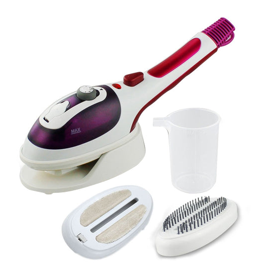 Multifunction Household Handheld Steamer Travel Portable Hand - Held Steam Hanging Hot Machine Ceramic Bottom with Flannelette Brush & Hair Brush & Measuring Cup,US Plug(Purple) by buy2fix