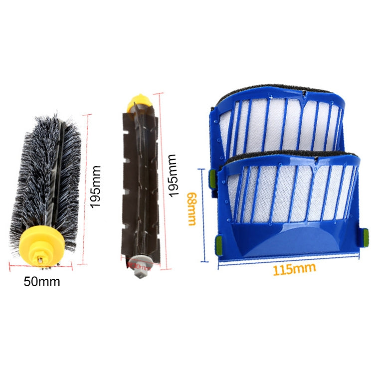 Sweeping Robot Accessories Filter 595 650 690 528 Side Brush Roller Brush for iRobot 500 600 by buy2fix
