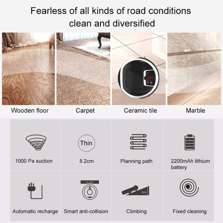 FD-3RSW(IIB)CS 1000Pa Large Suction Smart Household Vacuum Cleaner Clean Robot by buy2fix