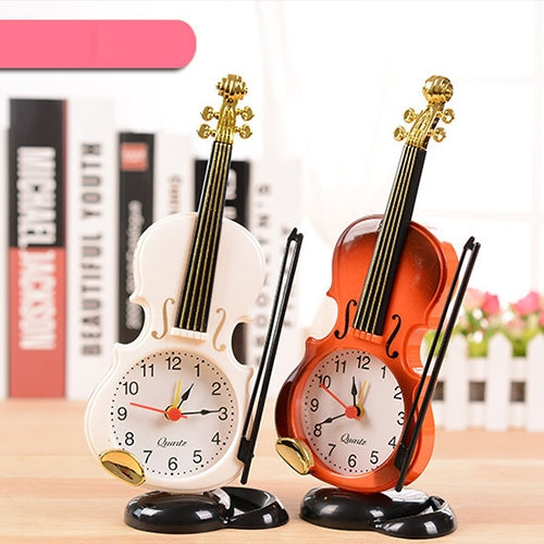 Multi-functional Originality Violin Electronics Pointer Alarm Clock with Pen Holder (White) by buy2fix