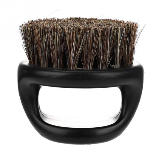 Men Ring Design Portable Boar Brush Black ABS Haircut Cleaning Shaving Brush(Black) by buy2fix