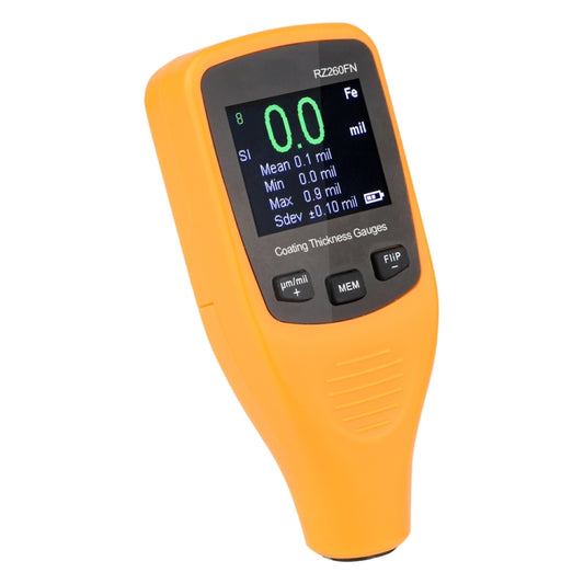 RZ260FN Ferrous & Non-Ferrous 2 in 1 LCD Display Ultrasonic Coating Paint Thickness Gauge Meter Tools (Orange) by buy2fix