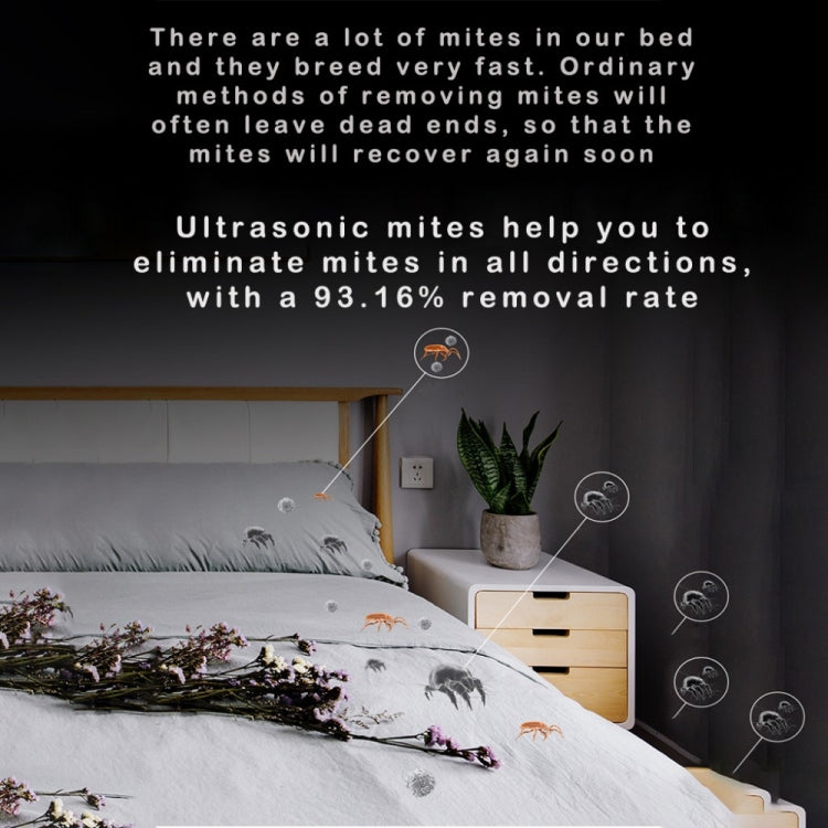 Household Wireless Ultrasonic Deodorizer Vacuum Cleaner Dust Mite Controller(Black) by buy2fix