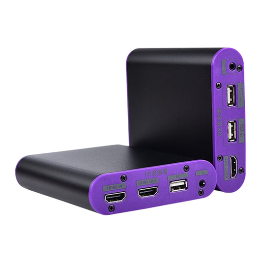 CAT872-KVM HDMI Extender (Receiver & Sender) over CAT5e/CAT6 Cable with USB Port and KVM Function, Transmission Distance: 200m(EU Plug) by buy2fix