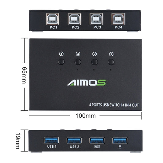 AIMOS AM-KM404K USB2.0 4 In 4 Out Switcher by buy2fix