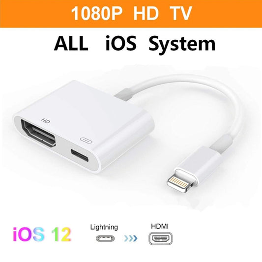 E-Gin-LTH-002 8 Pin Digital AV to HDMI Adapter + USB Charging Port for 1080P HD TV Display Screen Device by buy2fix