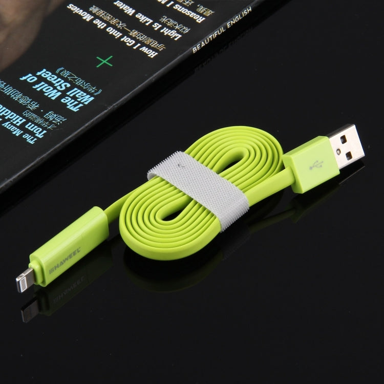 HAWEEL 1m 2 in 1 Micro USB & 8 Pin to USB Data Sync Charge Cable(Green) by buy2fix