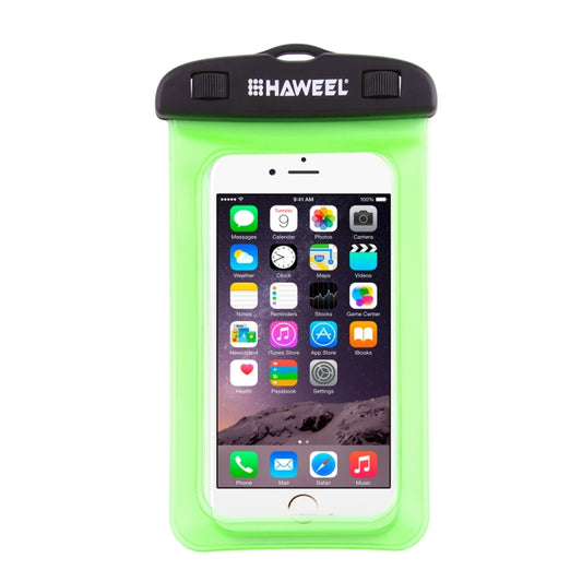HAWEEL Transparent Universal Waterproof Bag with Lanyard for iPhone, Galaxy, Huawei, Xiaomi, LG, HTC and Other Smart Phones(Green) by HAWEEL