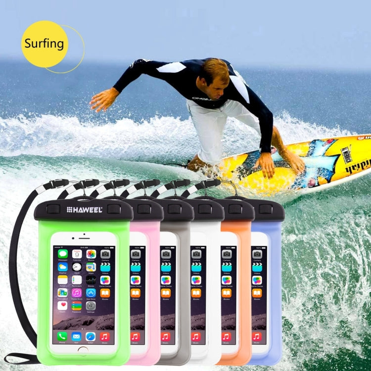 HAWEEL Transparent Universal Waterproof Bag with Lanyard for iPhone, Galaxy, Huawei, Xiaomi, LG, HTC and Other Smart Phones(Green) by HAWEEL