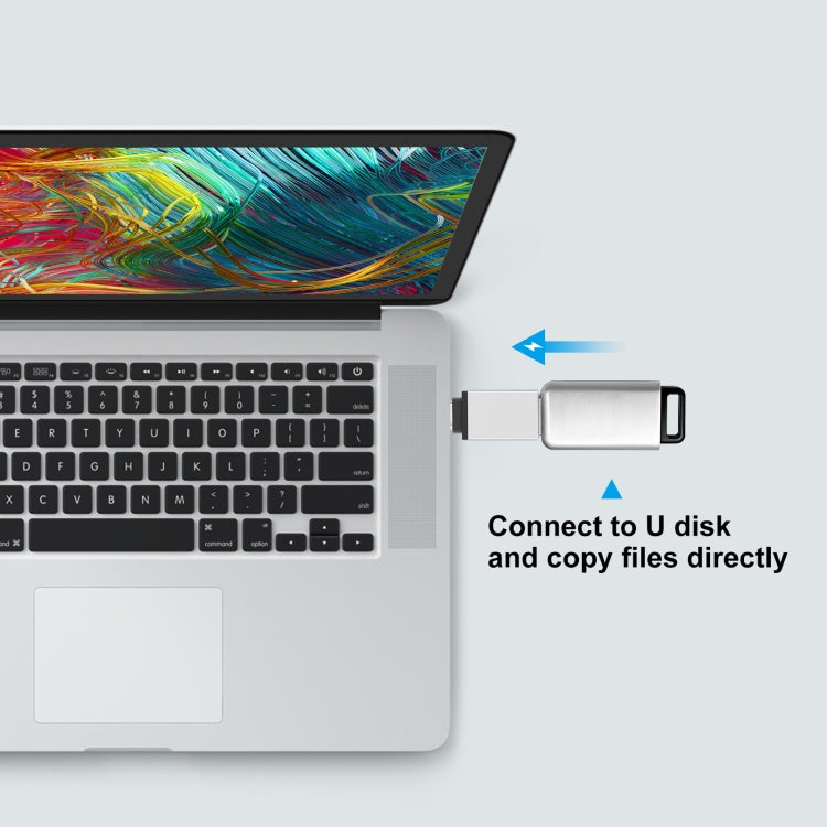 HAWEEL USB-C / Type-C Male to USB 3.0 Female OTG Data Transmission Adapter(Silver) by buy2fix