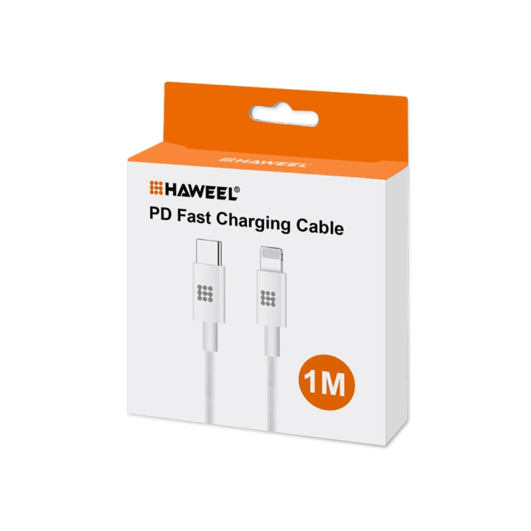 HAWEEL 25W 3A USB-C / Type-C to 8 Pin PD Fast Charging Cable for iPhone, iPad, Cable Length:1m by buy2fix